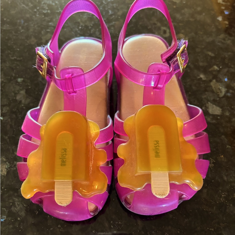Mini Melissa Popsicle Sandals, toddler girl’s size 10. In good condition!